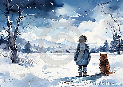 Wanderers: A Graphic Novel About Girls, Dogs, Snow, and the Dist Stock Photo