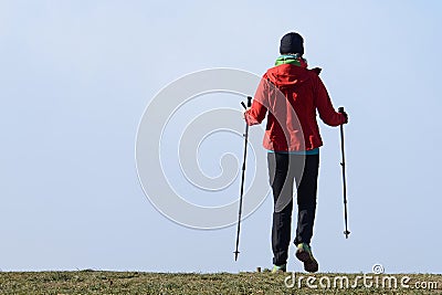 Female hiker on the Gruenberg Editorial Stock Photo