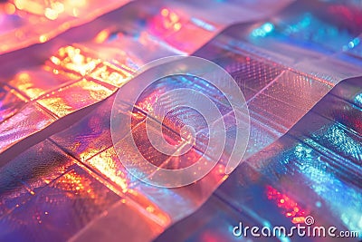 Wandering Waves: A Holographic Glitch Odyssey Stock Photo