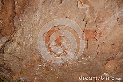 Aboriginal mythology painted on rock galleries in a cave in Kimberley Western Australia Editorial Stock Photo