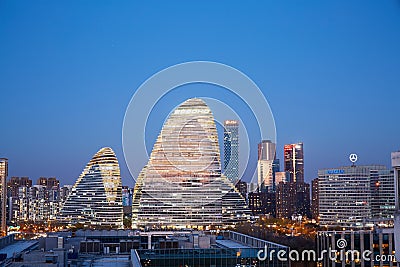 Wangjing CBD, Beijing skyline Editorial Stock Photo