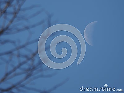 Waning Crescent Moon Stock Photo