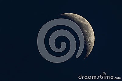 Waning crescent moon phase Stock Photo