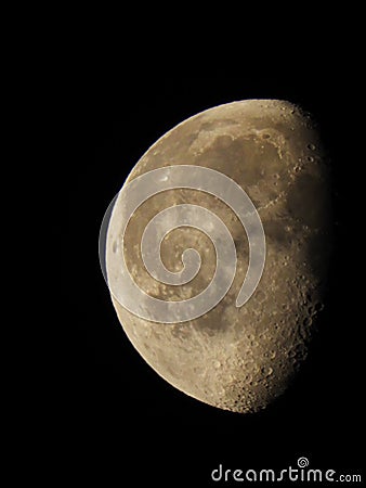 Waning Gibbous Moon Phase at 52% full Stock Photo