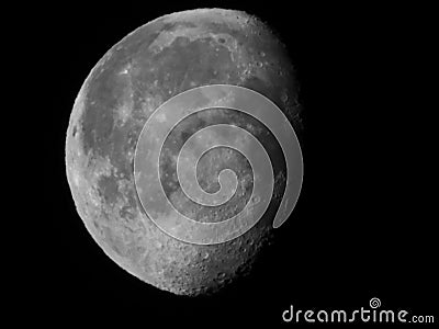 Waning Gibbous Lunar Phase at 86% illumination Stock Photo