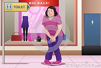 Want to take a pee Vector Illustration