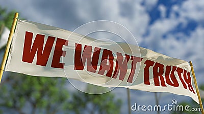We want truth transparent sign on forest defocused bg - object 3D rendering Stock Photo