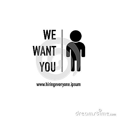 We want you ready to hire vector Stock Photo
