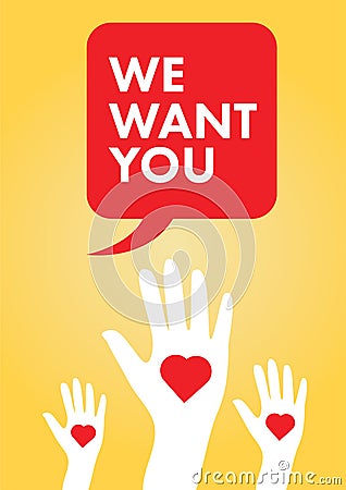 We want you vector icon Vector Illustration