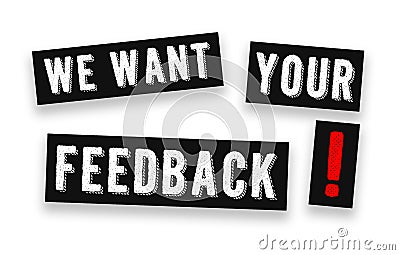 We want your feedback - customer service Stock Photo