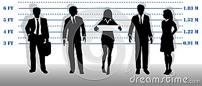 Wanted business people lineup mugshot Stock Photo