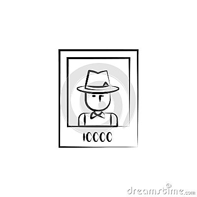 wanted, Mafioso icon. Element of crime icon for mobile concept and web apps. Hand drawn wanted, Mafioso icon can be used for web a Stock Photo