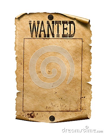 Wanted for reward poster 3d illustration isolated Stock Photo