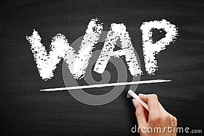WAP - Wireless Access Point is a networking hardware device that allows other Wi-Fi devices to connect to a wired network, acronym Stock Photo