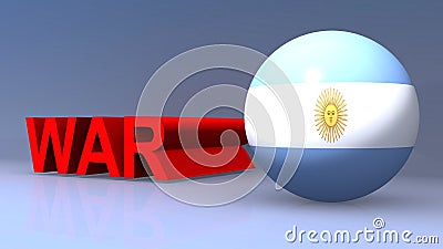 War with argentina flag on blue Stock Photo