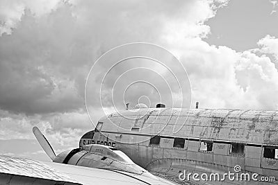 War bird black and white photo Editorial Stock Photo