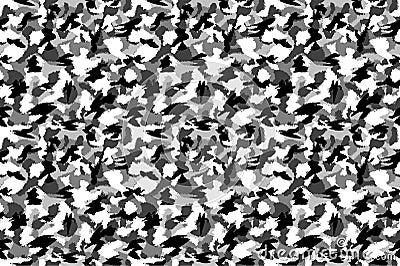War black and white urban camouflage seamless pattern Vector Illustration