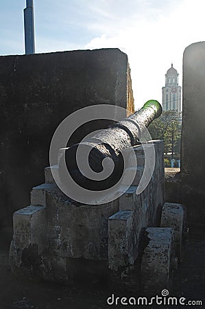 War cannon display at Intramuros in Manila, Philippines Editorial Stock Photo