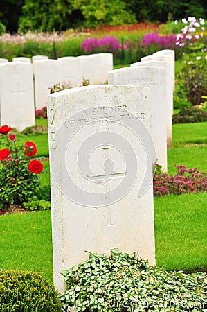 War Cemetery - The Somme - France Stock Photo