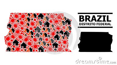 War Collage Map of Brazil - Distrito Federal Vector Illustration