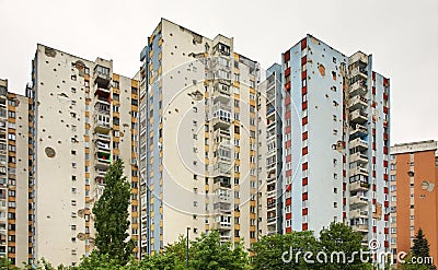 War Damaged House in Sarajevo. Bosnia and Herzegovina Stock Photo