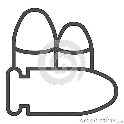 War explosive shell line icon. Weapon bullets, ammunition symbol, outline style pictogram on white background. Military Vector Illustration