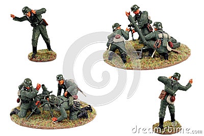 War game miniatures WWII, german soldiers Stock Photo