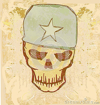 War grunge skull Vector Illustration