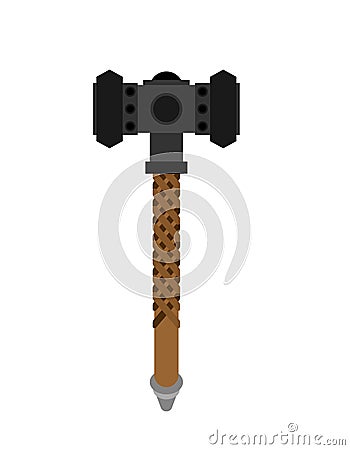 War hammer isolated. Battle Gnome Weapon. vector illustration Vector Illustration