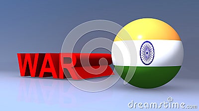 War with india flag on blue Stock Photo