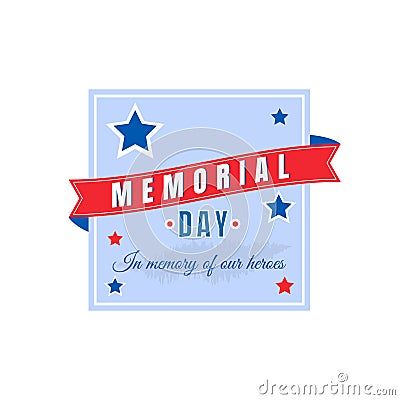 War Memorial Day flat color vector badge Vector Illustration