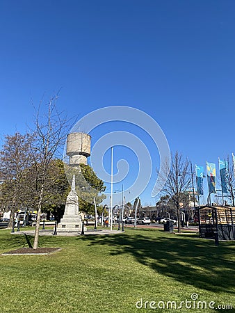 War Memorial located at Woodland Grove is a public park near High Street CBD of Wodonga City. Editorial Stock Photo