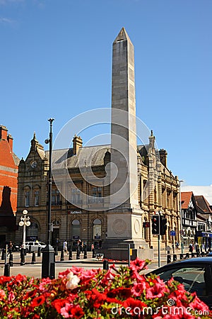 War memorial main street Southport floral town Merseyside. Editorial Stock Photo