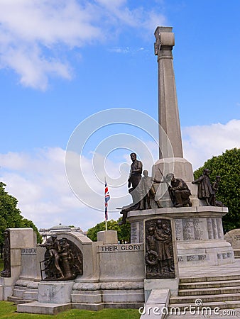 The War memorial in the model village of Port Sunlight, created by William Hesketh Lever for his Sunlight soap factory workers in Editorial Stock Photo
