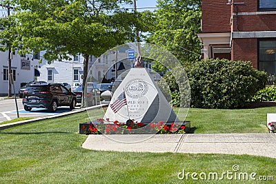 War memorial monument in Peabody, Massachusetts, USA Editorial Stock Photo