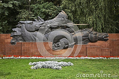 War Memorial in Panfilov park. Almaty. Kazakhstan Editorial Stock Photo