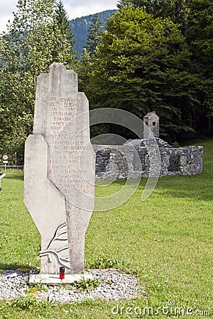 War monument in Radovna Editorial Stock Photo