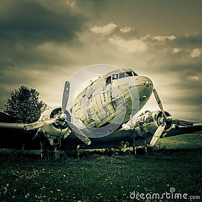 War plane wreck Stock Photo