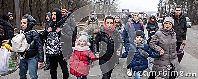 War of Russia against Ukraine. War refugees in Ukraine Editorial Stock Photo