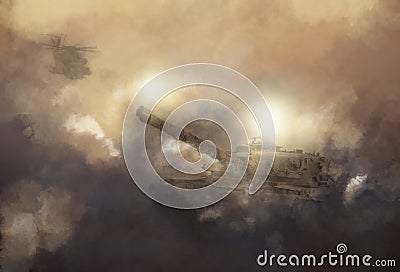 War scene Stock Photo