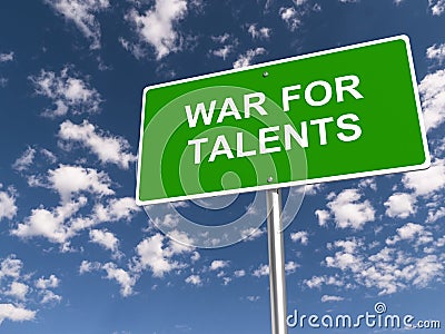 War for talents traffic sign Stock Photo