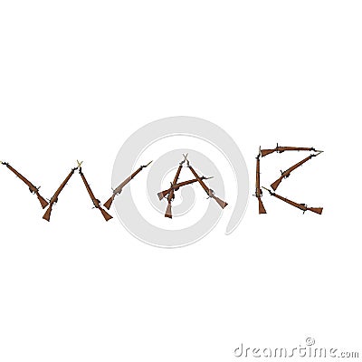 War title from the lee enfield rifles 3D illustration Cartoon Illustration