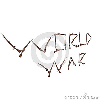 War title from the lee enfield rifles 3D illustration Cartoon Illustration