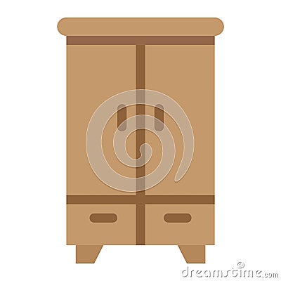 Wardobe flat icon, Furniture and interior Vector Illustration