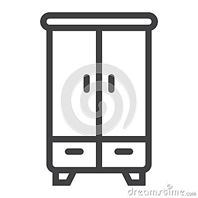Wardobe line icon, Furniture and interior Vector Illustration