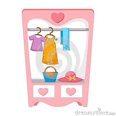 Wardrobe for cloths Vector Illustration