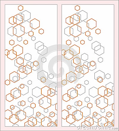 Wardrobe Glass Design Vector frosted etching sandblasting colours back painting Vector Illustration