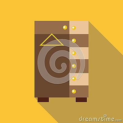 Wardrobe icon, flat style Vector Illustration