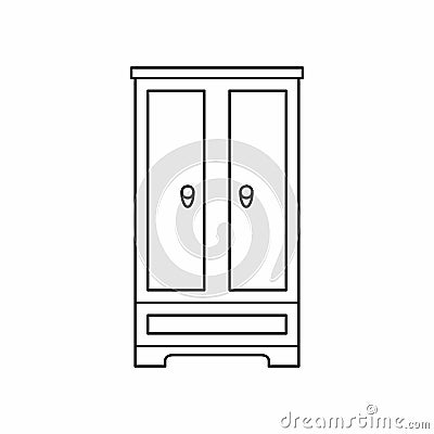 Wardrobe icon in outline style Vector Illustration