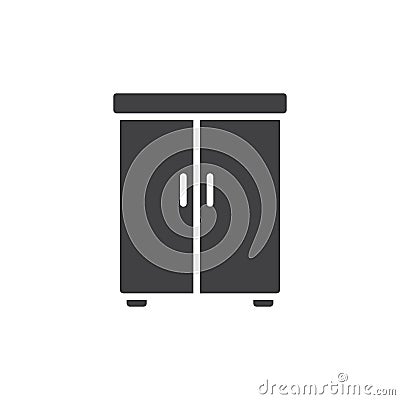 Wardrobe icon vector, filled flat sign, solid pictogram isolated on white. Vector Illustration